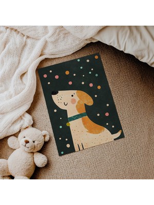 Domirus Yıldızları Izleyen Köpek Çocuk Odası Posteri Çerçevesiz Poster Duvar Dekorasyonu