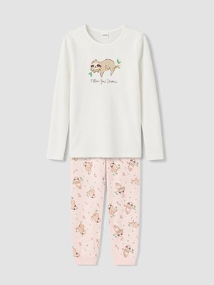Lc Waikiki Yeni Sezon Pembe Baskılı Kız Çocuk Pijama Takımı