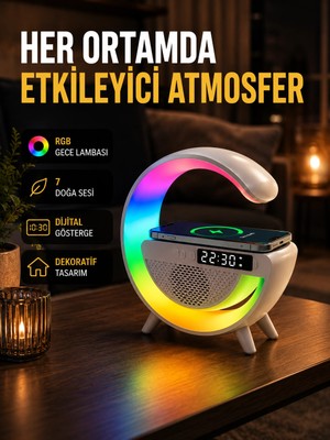 Çetiner Group Mey Ithalat® 2025 Yeni Seri 15W Kablosuz Şarjlı LED Atmosfer Lambası