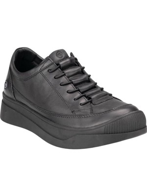 Forelli 14502-G Alegre Siyah Kadın Comfort Deri Ayakkabı