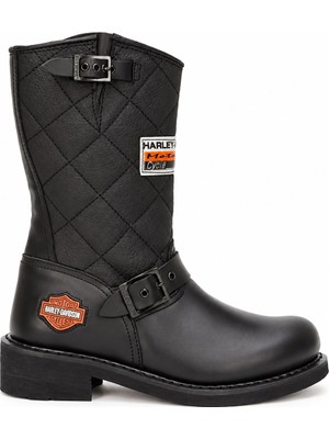 Harley Davidson Laconia 644 Kadın Siyah Hakiki Deri Bot – Tokalı Günlük Kışlık Çizme