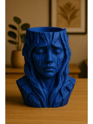Luord-Store 3D Baskı Ağlayan Kadın Büst Saksı - Sanatsal Dekoratif Saksı -