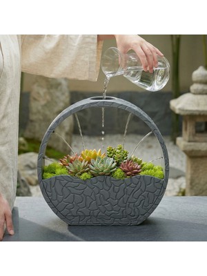 Luord-Store 3D Baskı Self-Watering Planter - Kendi Kendini Sulayan Saksı-Gri