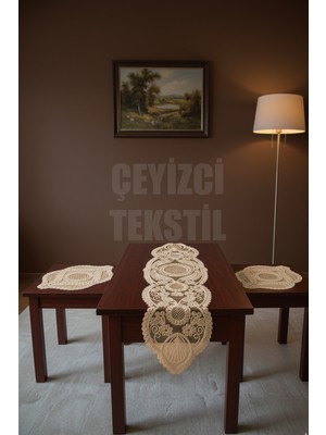 Luord-Store Salon Takımı, Yatak Odası 3 Parça Sehpa Örtüsü, Masa Örtüsü 3 Parça Oda Takımı
