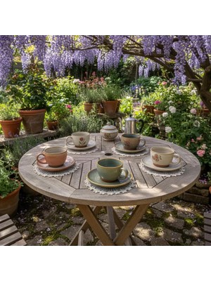 Luord-Store 6 Lı Dantel Kahve Sunumluğu 15X15 cm Asorti Desenli Bardak Altlığı Türk Kahvesi Fincan Sunum Seti