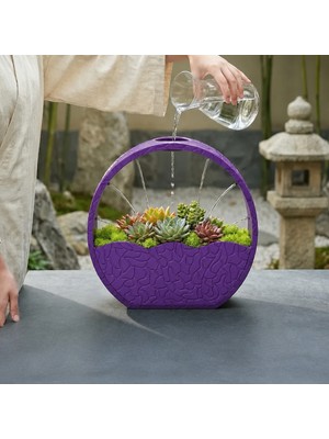 Luord-Store 3D Baskı Self-Watering Planter - Kendi Kendini Sulayan Saksı-Mor