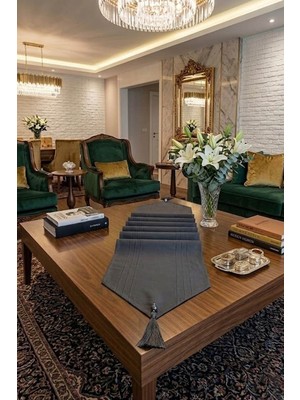 Luord-Store Çizgili Tek Runner, Colber Tek Runner 40X140CM Füme