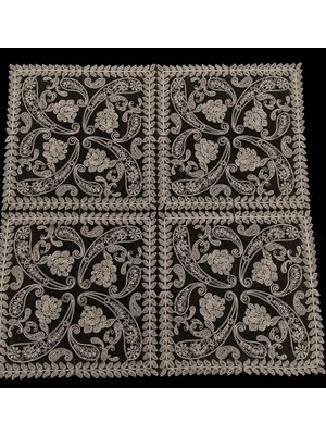 Luord-Store Fransız Dantel Tek Fiskos 100X100CM, Sehpa Örtüsü Fiskos
