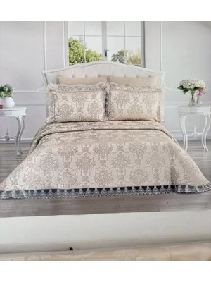 Luord-Store Şönil 3 Parça Çift Kişilik 255X265 cm Lüx Yatak Örtüsü Seti Çeyizlik Yatak Takımı
