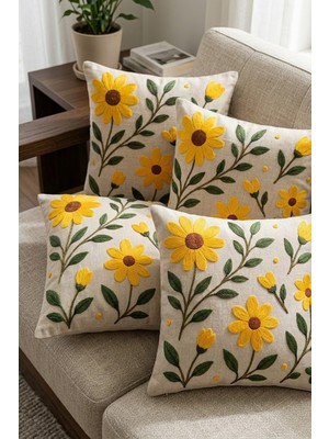 Luord-Store 4lü Kırlent Kılıfı, Dijital Baskılı Çift Taraflı Kırlent Kılıfı 45X45CM