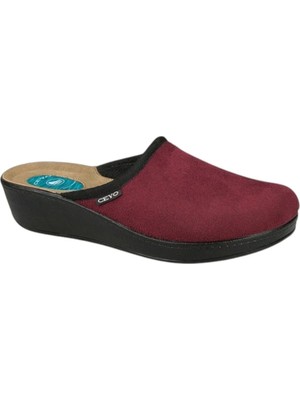 Ceyo 9932 Bordo Kadın Anatomik Jel Taban Ev Içi Terlik