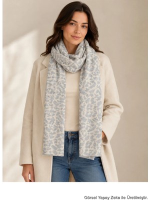 Sebir Moda Leopar Desenli Triko Atkı