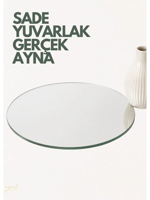 Uğur Mobilya Gerçek Gümüş Kaplama Yuvarlak Cam Ayna , 3 mm Kalınlığında 12 cm çapında