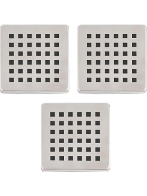 Happy Trend Set Paslanmaz Çelik Kare Delikli Banyo Yer Süzgeç Izgarası Üst Kapak – 10X10 cm Süzgeçlerle Uyumlu Dayanıklı Yedek Kapak