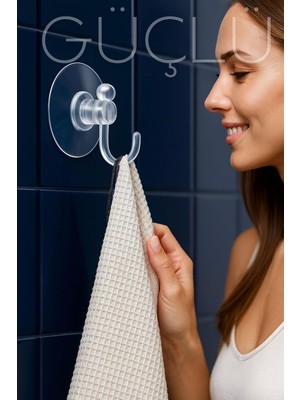 Happy Trend Şeffaf Askılı Vantuz Kanca Banyo Mutfak Duvar Askısı 4cm 1.36KG Taşıma Kapasiteli, 7430000722496