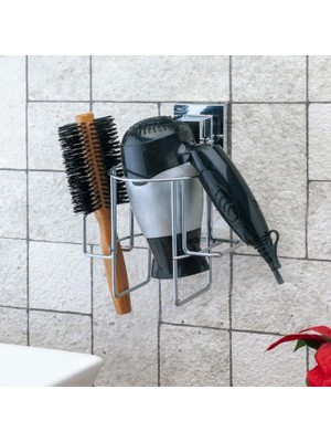 Happy Trend Yapışkanlı Fön Makinesi Askısı Krom EF262