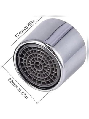 Happy Trend Vidalı Musluk Ucu Perlatör Metal Filtreli Su Tasarruflu Batarya Başlığı Çapı 2,2cm