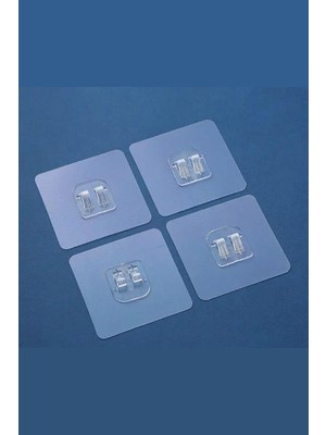 Happy Trend 10 Adet Ultra Güçlü Yapışkanlı Kanca, Şeffaf Yapışkanlı Mutfak Banyo Askısı, MT114