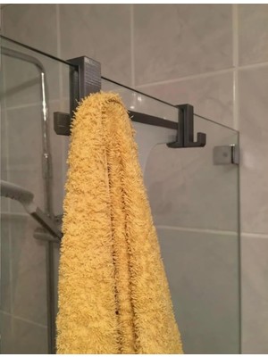 Happy Trend Taraflı Duşakabin Cam Askısı Minimalist Tasarım (6mm Cam Kalınlığı)(Beyaz)