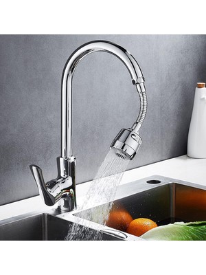Happy Trend Hortumlu 360° Dönebilen 3 Kademeli Tasarruflu Musluk Başlığı – Paslanmaz Mutfak, Banyo ve Lavabo Için Su Tasarrufu Sağlayan Krom Kaplama Başlık, Abs Malzeme, Ofis ve Ev Uyumu, Kolay Montajlı
