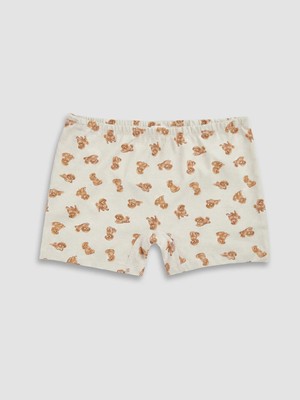 Lc Waikiki Yeni Sezon Bej Baskılı Kız Çocuk Boxer