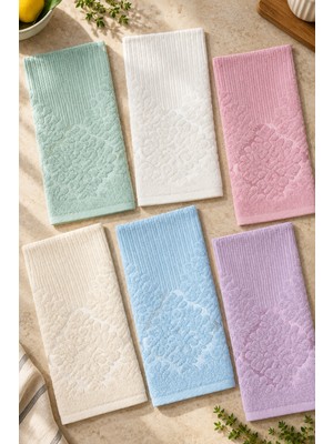 Gonca Renkli Mutfak Havlusu 30X50 cm 6’lı Set %100 Pamuk