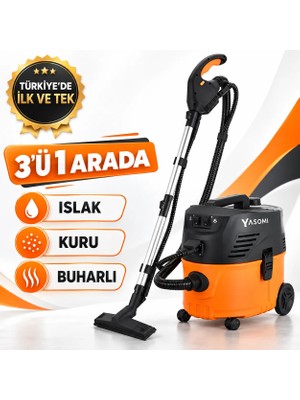 Yasomi Polish Vacum Cleaner 3ü1 Arada Islak-Kuru ve Buharlı Tam Koruma Temizlik Süpürgesi