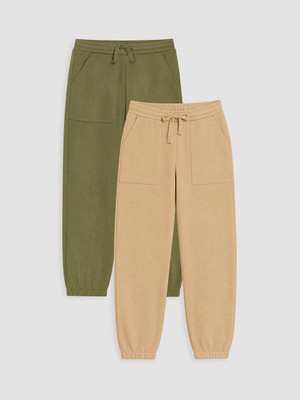 Lc Waikiki Yeni Sezon Haki Beli Lastikli Erkek Çocuk Jogger Eşofman Altı 2'li