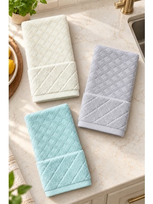 Gonca Kristal Desenli Havlu 30X50 cm 3'lü Set %100 Pamuk