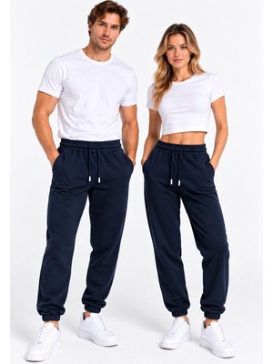 Machi Kadın Erkek Unisex Rejenere Şardonlu Paça Lastikli Eşofman Altı Gri Lacivert Siyah