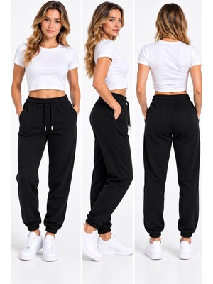 Machi Kadın Erkek Unisex Rejenere Şardonlu Paça Lastikli Eşofman Altı Gri Lacivert Siyah