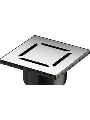 Prime V- Kare 5608280 Duş Kanalı, Çıkışlı, 15X15 Cm, Dk 100 Kapak, Parlak Krom