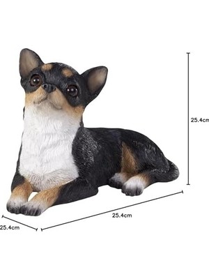 Prime Sandicast Orijinal Beden Tri Chihuahua Heykel, Siyah, S Beden
