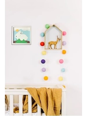 Prime Tavşan Temalı Katmanlı Mdf - Çocuk ve Bebek Odası Duvar Tablosu 33X33X2.5 cm