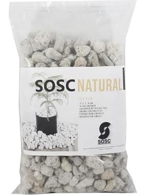 Prime Natural Volkanik Beyaz Lav Taşı, Dekoratif Pomza, 2-4 Cm, 3 Litre, Saksı ve Bahçe Için Drenaj Düzenleyici, Toprak Nemlendirici
