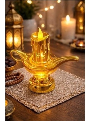 Gold Lambalı Pilli LED Işık, Askılı Fener Süsü Sarı Işıklar Peri Işıkları Aydınlatmalı Şerit LED Ramazan Süsü LED Işık