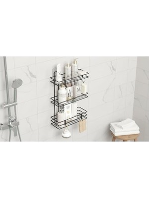 Prime Paslanmaz Yapışkanlı 3 Katlı Banyo Rafı Duş Şampuanlık Duvar Düzenleyici Organizer