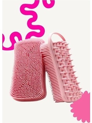 Prime Pop Beauty Çift Taraflı Silikon Vücut ve Saç Bakım Fırçası, Saç ve Vücut Derisine Masaj Yapan Şampuan Tarağı POPBEAUTY00015