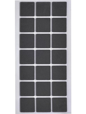 Prime Siyah Keçe Kare 21 Adet 3 x 3 cm 21 Adet Yapışkanlı, Masa, Koltuk Altı Siyah Keçe
