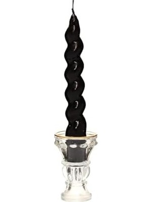 Prime Yılbaşı 2'li Twirl Glow Siyah Şamdan Mum Seti (18 Cm)
