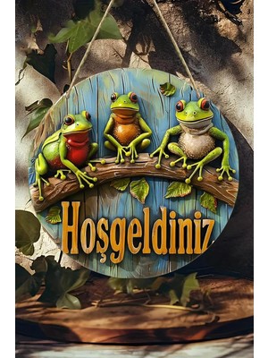 Prime Hoş Geldiniz Uv Baskı 3D Görünümlü Mdf Kapı Süsü | Askılı Silinebilir Dekoratif KS018,KS018 20 x