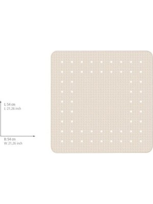 Prime Mirasol Banyo Paspası Bej 54 x 54 cm Vantuzlu Kaymaz Duş Paspası Bej
