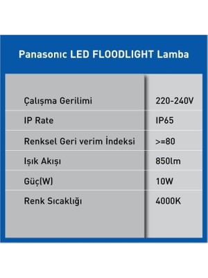 Prime LED Floodlıght 10W 850LM 4000K, Kelvin-Günışığı
