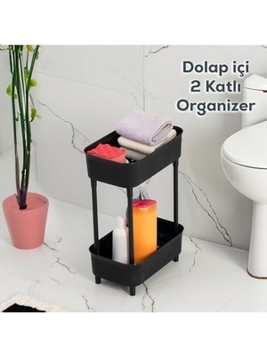 Prime 1131 Iki Katlı Raf - Çok Amaçlı Mutfak Banyo Düzenleyici Organizer - Siyah