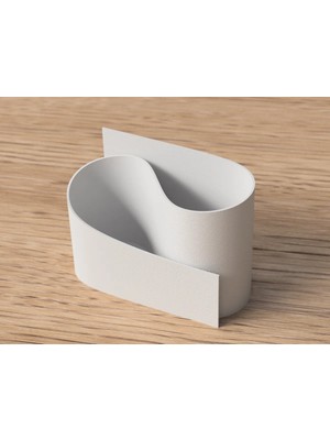 Alvera Kavisli Diş Fırçası ve Küçük Eşya Tutucu Masa ve Banyo Organizeri Modern Minimal Düzenleyici - Beyaz