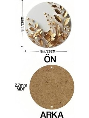 Prime Dekoratif Uv Baskılı 3D Gürünümlü Mdf Duvar Süsü – Altın Çiçek Tasarımı DT092,DT092 33 x
