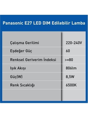 Prime E27 LED Dim Lamba 8.5W 806LM 6500K