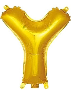 Prime Y Harfi 16 Inç Renk Folyo Balon 36 cm (Altın)