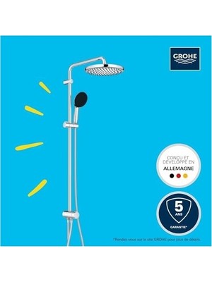 Prime Start 250 Yön Değiştiricili Duş Sistemi, 920MM Duvar Dışı Bağlantılı, 2 Akışlı Yuvarlak Tepe Duşu, 2 Akışlı El Duşu, 1500MM ve 500MM Duş Hortumu, Duş Başlığı, Krom, 26989001