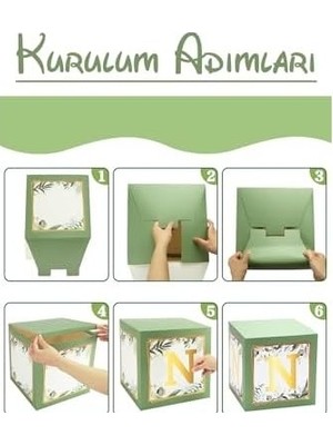 Prime Patladı Gitti One Yazılı Kutu ve Balon Seti - 1 Yaş Doğum Günü Kutlama (Adaçayı)